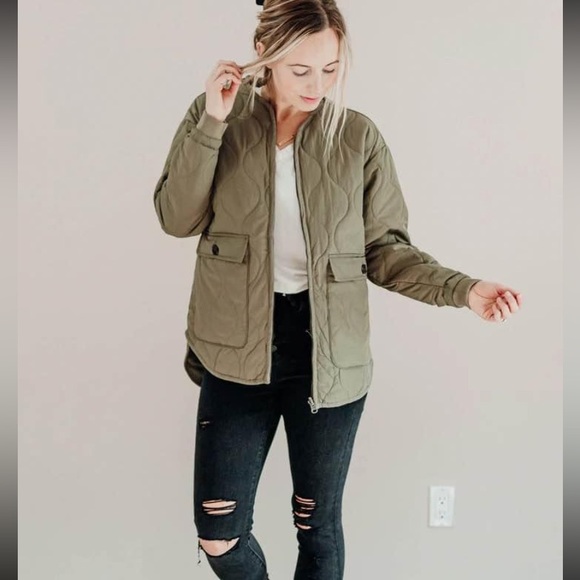Olive Green Bomber Jacket - Picture 3 of 3